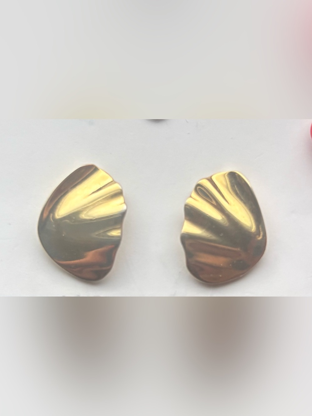 Trifari Vintage Gold-toned Shell Shaped Post Earrings